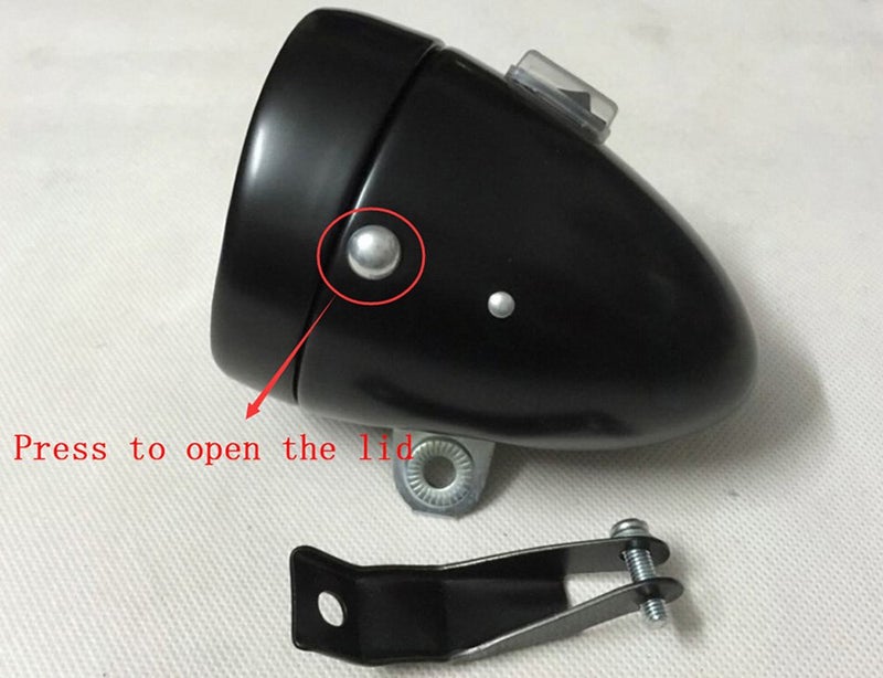 GOODKSSOP Black Bright 6 LED Metal Shell Front Light for Bicycle Headlight Retro Bike Head Lamp Classical Vintage Night Riding Safety Cycling Fog Light Headlamp with Bracket - Image 3